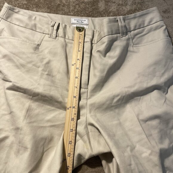 Charter Club Pants Women's 14 Plus Classic Fit Beige High Rise Pleated Straight - Picture 5 of 6